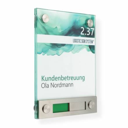 Tuerschild VITRUM Frei Belegt Rot Grün aus Glas 130 170 mm